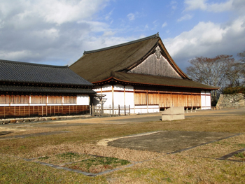 A reconstructed administrative hall on the grounds of Sasayama Castle