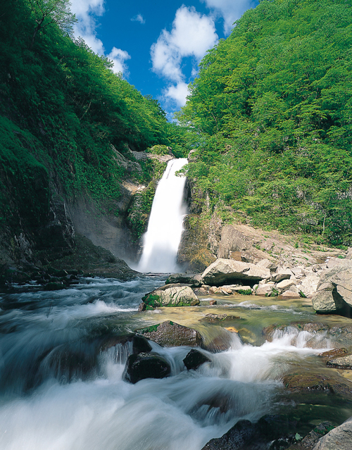 The 55-meter-high Akiu Otaki Waterfall is known as one of the three best in Japan. | CITY OF SENDAI