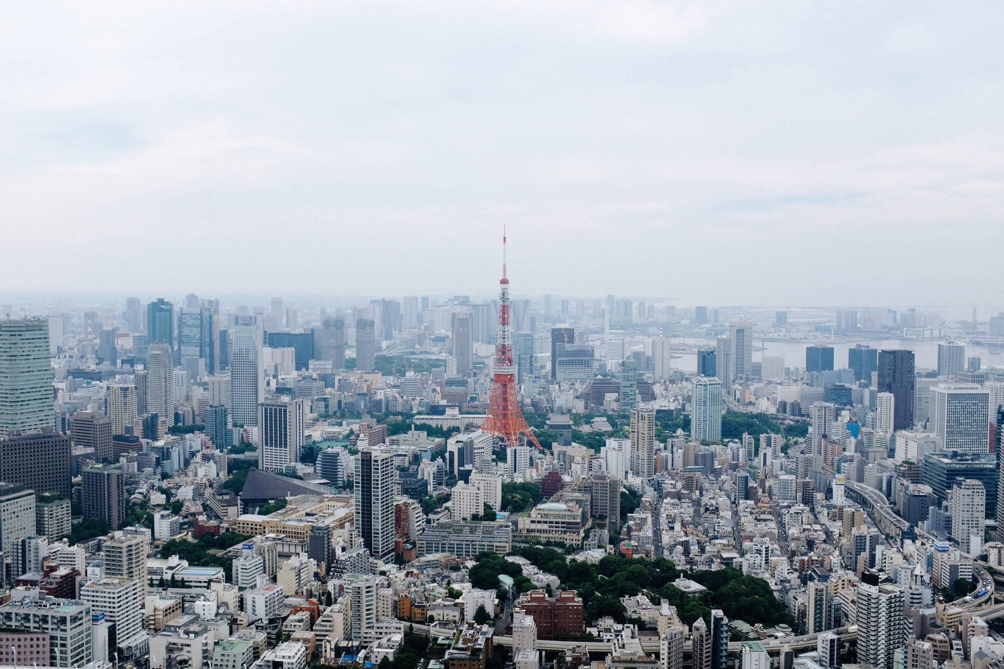 Roppongi district view from an airplane