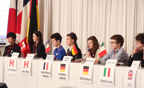 ﻿Children from G7 countries discuss education at the G7 Kurashiki Children's Summit in March. | CITY OF KURASHIKI
